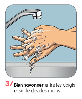 frotter les paumes avec l'icône linéaire des doigts. lavage